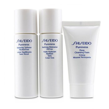 Pureness Simple Start per il controllo dell'olio Set Schiuma detergente profonda 30 ml Ammorbidente equilibrante 30 ml Crema idratante matificante senza olio 30 ml