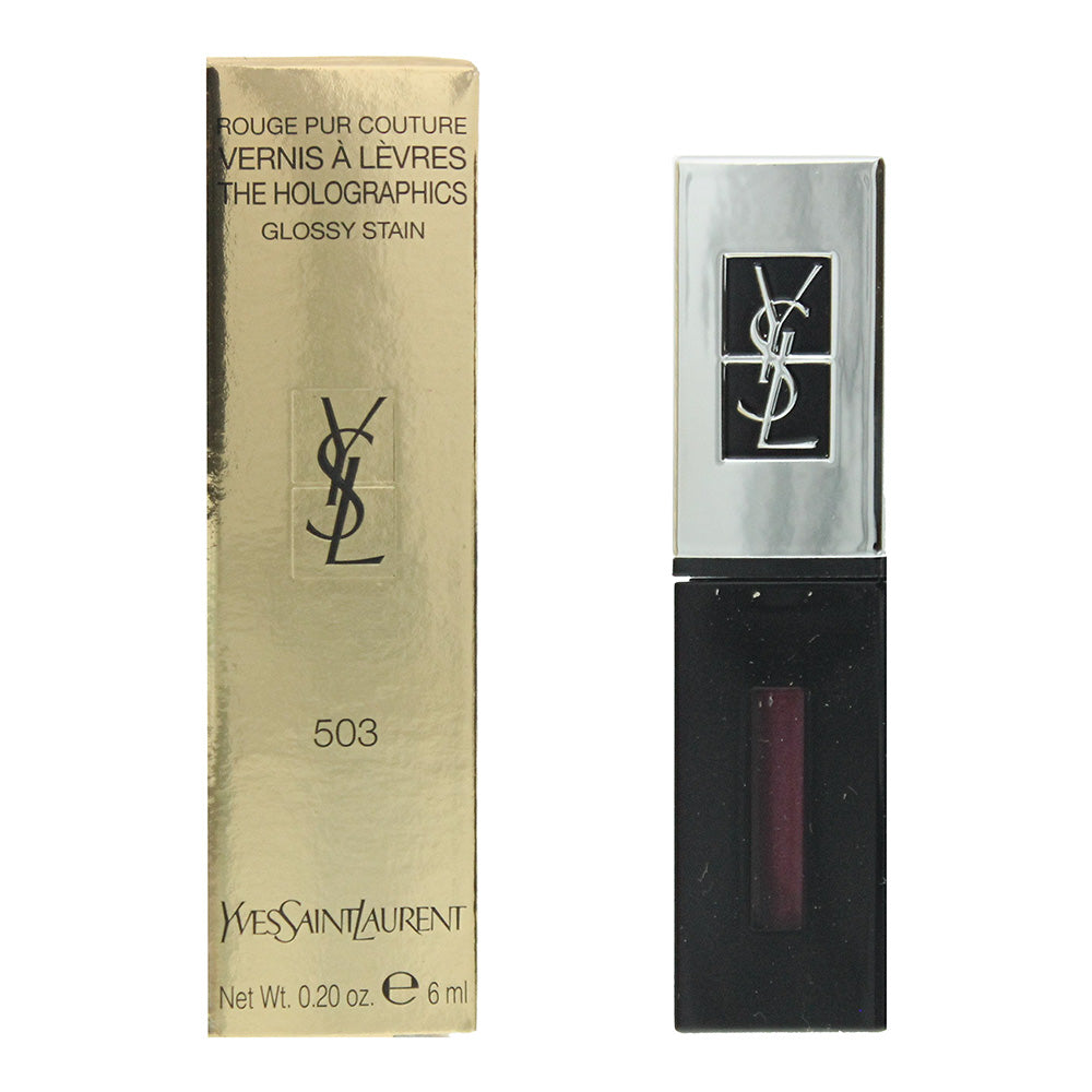 Yves Saint Laurent Rouge Pur Alta moda Vernis A Levres La Macchia Olografica Lucida No-503 Prugna Neon 6 Ml